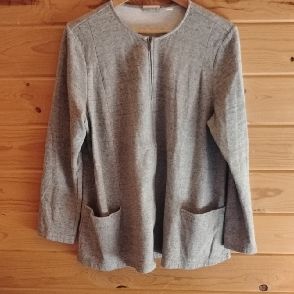 J.Jill Gray Long Sleeve Open Front Cardigan